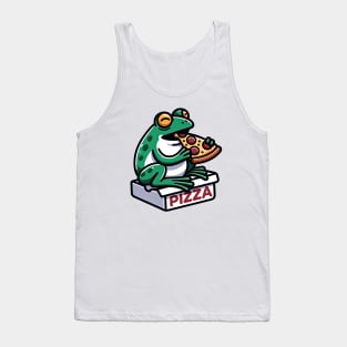 little frog enjoying eating pizza Tank Top